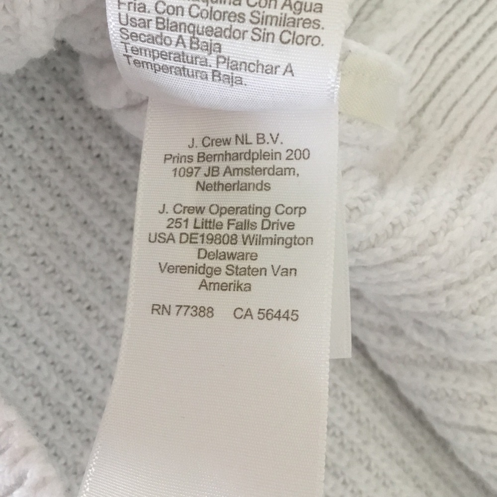 J. Crew White Organic Cotton Fisherman Knit Sweater Medium - Picture 10 of 11